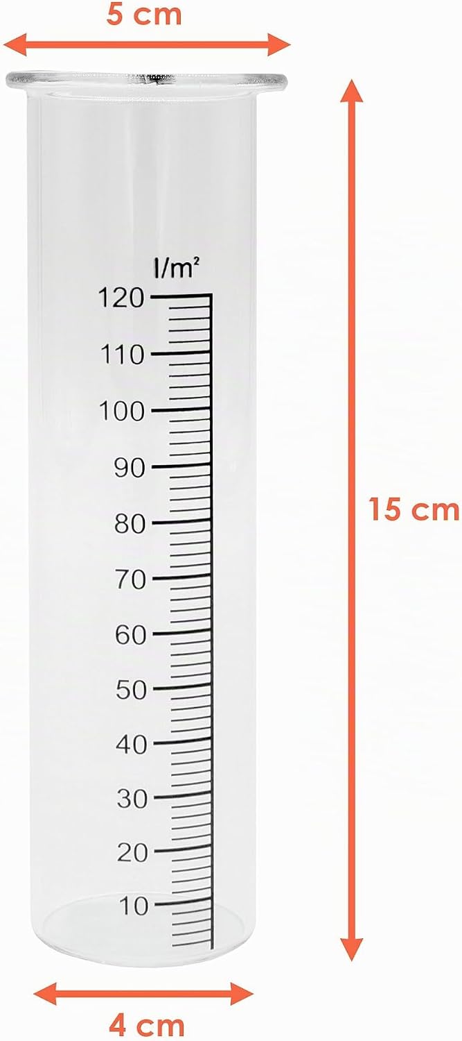 Spetebo Regenmesser Ersatzglas mit Skala - 4er Set - Niederschlagsmesser für Wetterstationen - Wasse