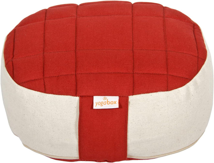 Yogabox Yogilino® Reise Meditationskissen Mini oval Premium bordeaux / natur L 26 x B 21 x H 9 cm, b