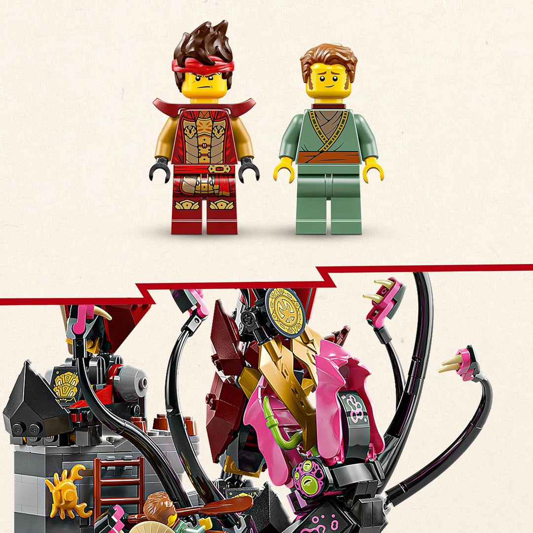 LEGO NINJAGO Der Feuerritter-Mech - Monstrosity Set mit beweglicher Figur, 2 Minifiguren und einem S