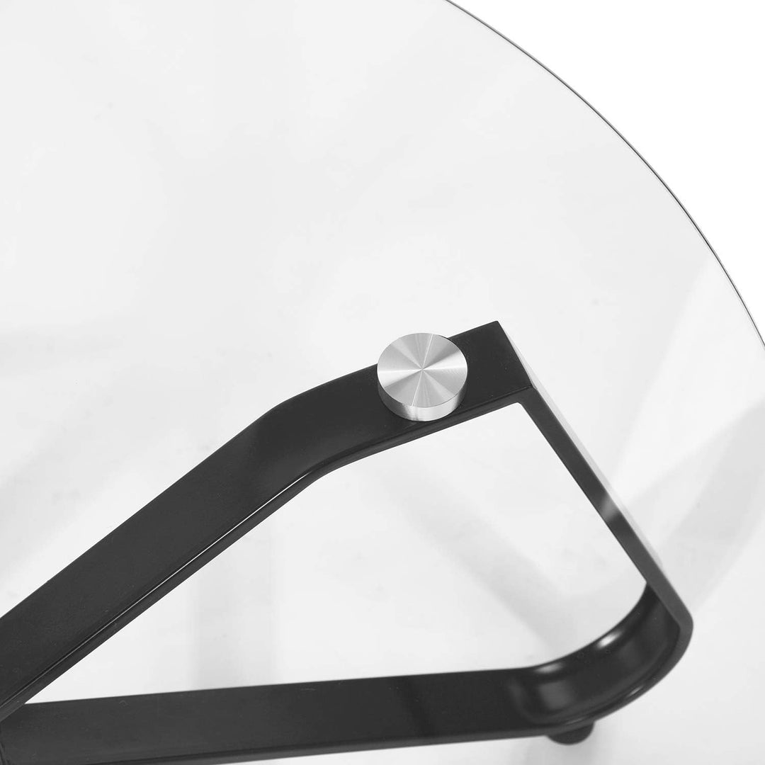 Runder Couchtisch aus gehärtetem Glas, nordischer minimalistischer Sofatisch moderner Beistelltisch