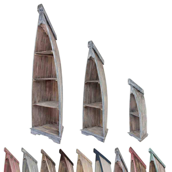 Badregal Bootsregal Boot Regal Bücherregal Bücherschrank Standregal Aufbewahrung 148 cm Albesia Holz
