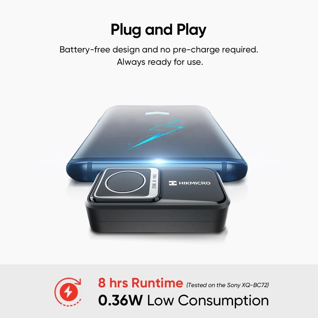 HIKMICRO Mini2 Wärmebildkamera Android, 256 x 192 IR-Auflösung, Wärmebildkamera 25 Hz Bildfrequenz,
