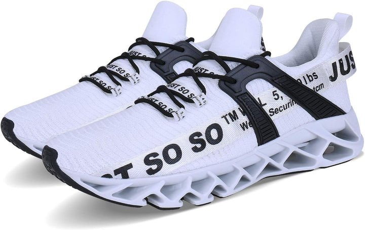 Wonesion Herren Fitness Laufschuhe Atmungsaktiv rutschfeste Mode Sneaker Sportschuhe 40 EU 2 Weiss,