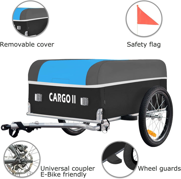 Tiggo VS Cargo II Fahrrad Lastenanhänger mit 130 Liter Volumen Klappbar Fahrradanhänger Transportanh