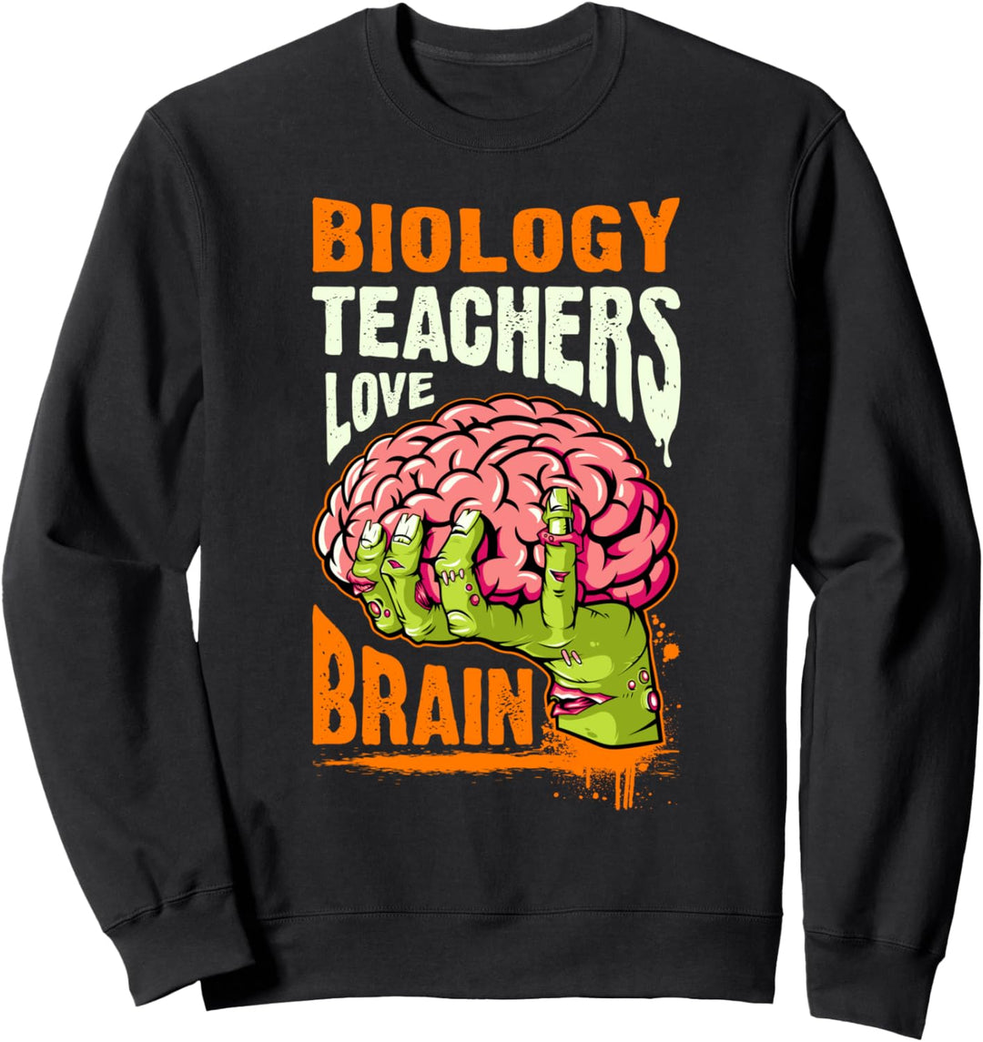 Biologielehrer, Halloween, Gehirn, auf Englisch Sweatshirt