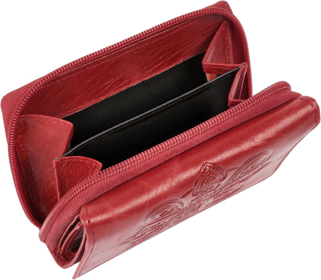 bruno banani Geldbörse Mandala Echt Leder rot Damen - 021644, Rot