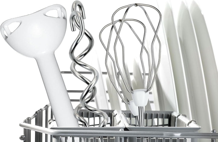 Bosch Hausgeräte Handrührer ErgoMixx MFQ36440, 2 Rührbesen, 2 Edelstahl-Knethaken, Pürierstab, Beche