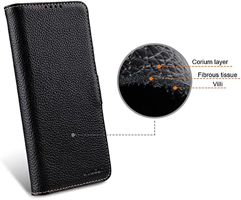 STILGUT Talis kompatibel mit OnePlus 9 Hülle mit Kartenfach aus Leder, Wallet Case, Lederhülle mit F