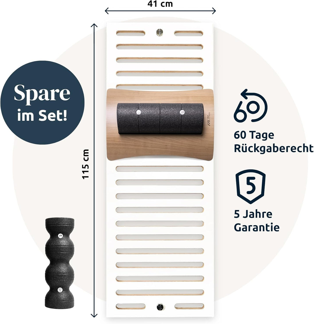 MaxFitness - Faszienrolle Set mit Wandhalterung Performance - inkl. LeanBoard & PickUp - 2 Foam Roll