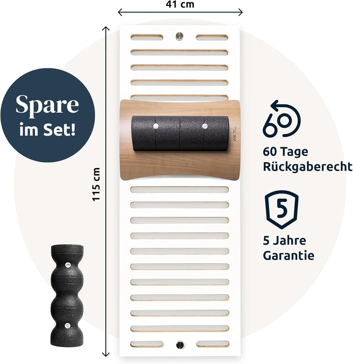 MaxFitness - Faszienrolle Set mit Wandhalterung Performance - inkl. LeanBoard & PickUp - 2 Foam Roll