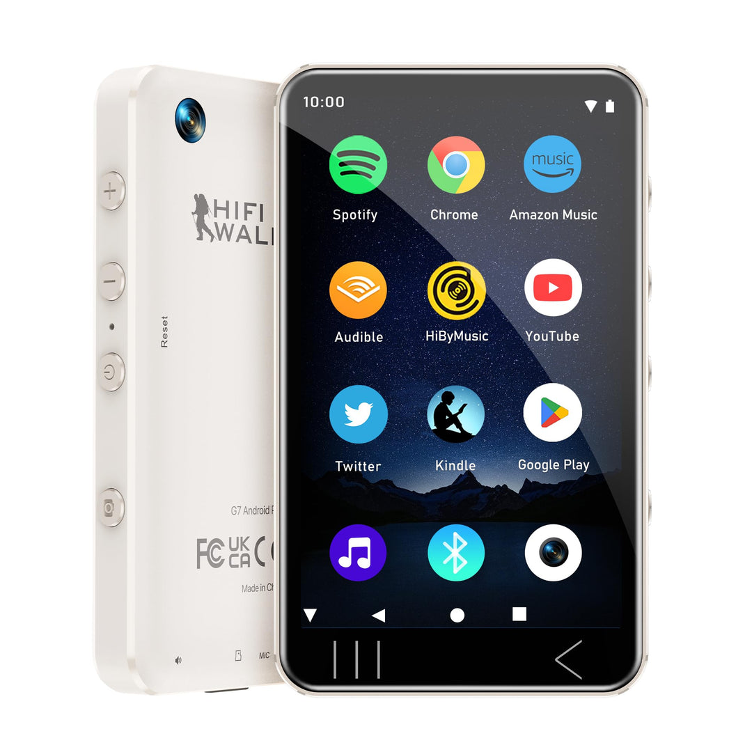 HIFI WALKER G7 MP3-Player mit Bluetooth & WLAN, Android 13, 144 GB Speicher, 3 GB RAM, 4-Zoll HD-Tou