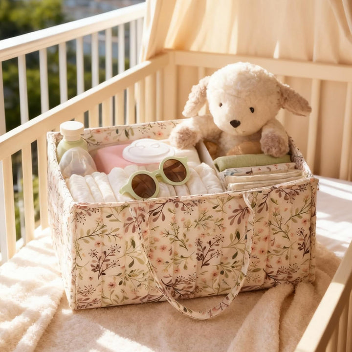 Wickeltasche Organizer, Baby Windel Caddy Organizer, 38x25.5x18cmcm Wickel Organizer mit Fächern & G