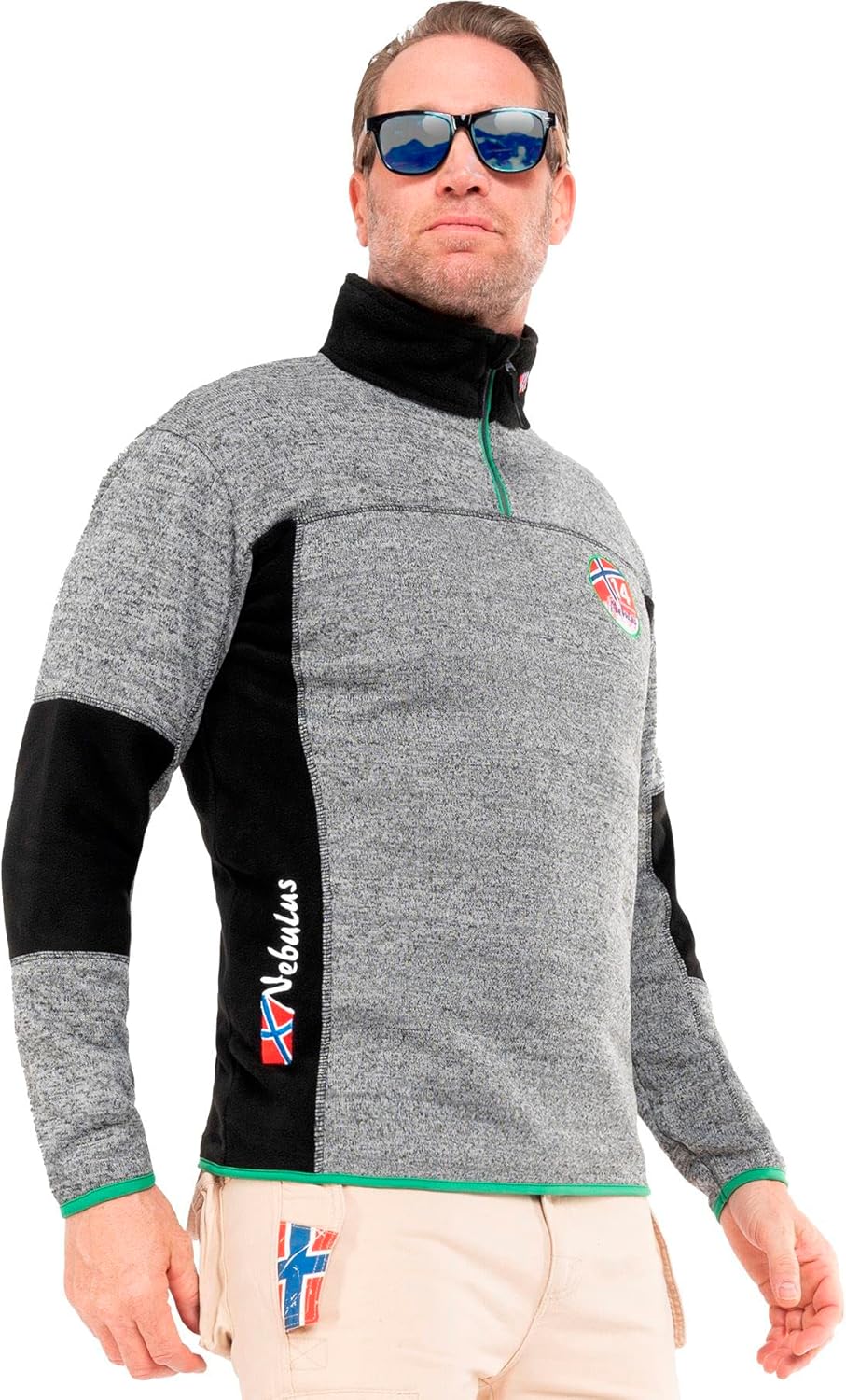 Nebulus Fleecepulli PAAVO Herren - Reissverschluss, Pullover Dunkelgrau 3XL, Dunkelgrau 3XL
