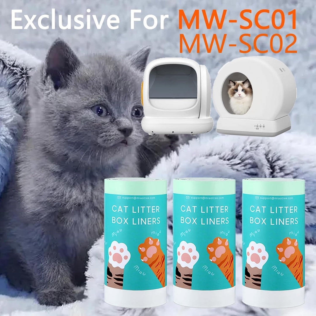 Selbstreinigende Müllbeutel für Katzentoiletten, 60 Stück, passend für MW-SC01/SC02/SC09/LR01/LR02,