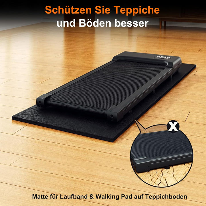 Laufbandmatte, Bodenschutzmatte 172x61 cm 6 mm Dicke Faltbar, Hochdichte PVC für Schalldämmung & Sto