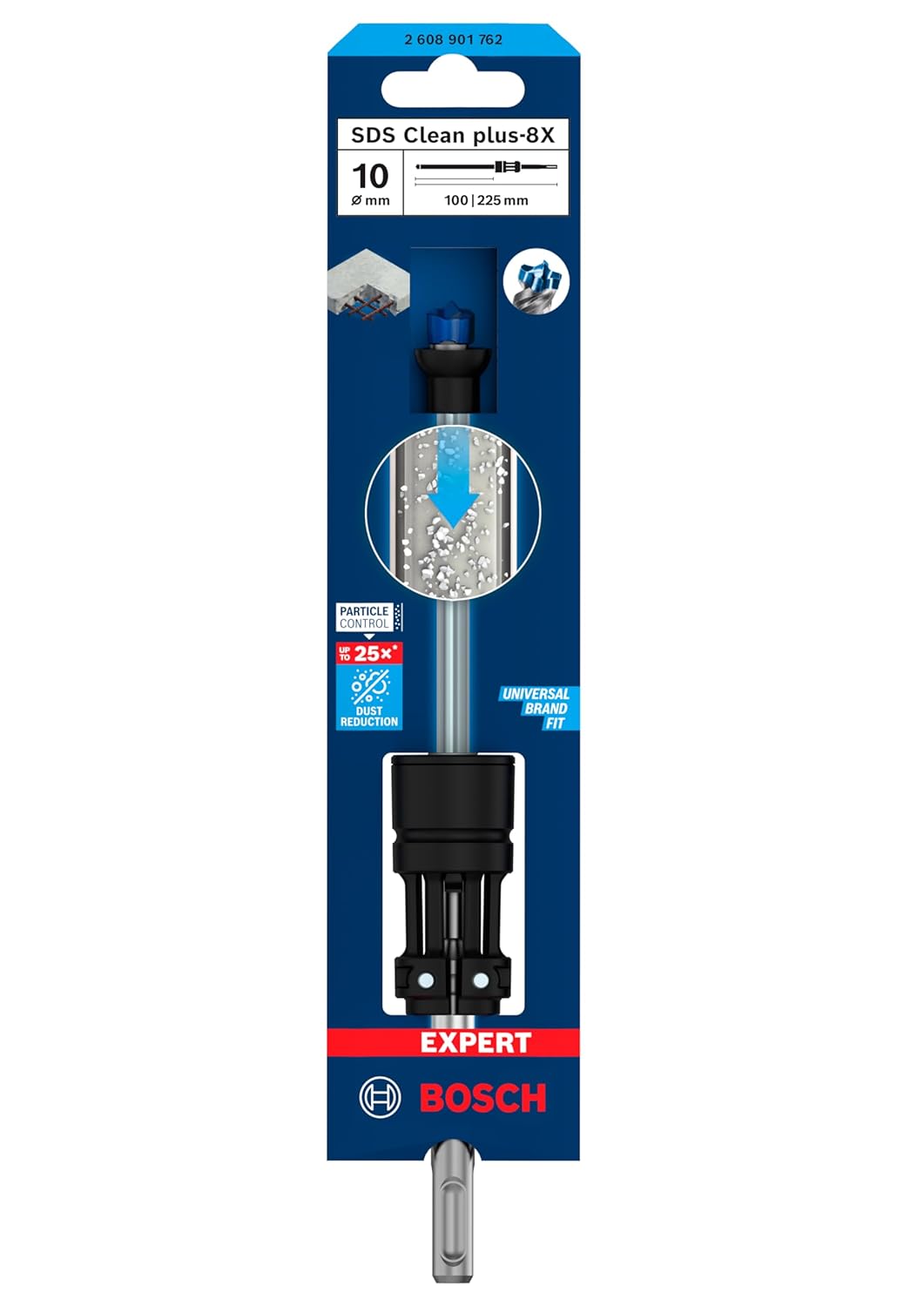 Bosch 1x EXPERT SDS Clean plus-8X Hammerbohrer für Installationen (Ø 10,00 mm, Professional Zubehör