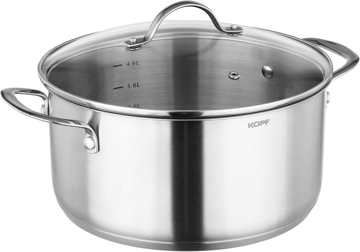 KOPF Topfset Induktion Clara 8-teilig | Backofen & Spülmaschinen geeignet | Kochtopf-Set für alle He