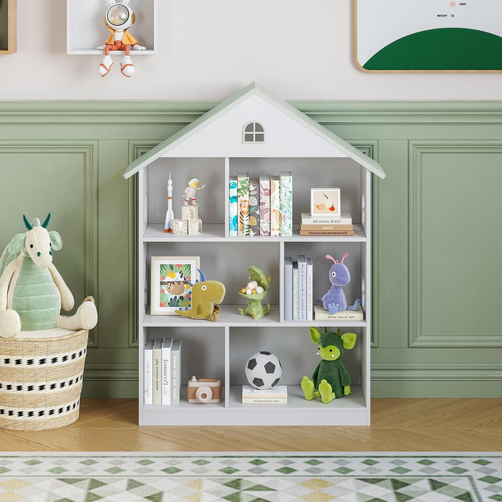 [en.casa] Kinderregal Vipsali Aufbewahrungsregal mit 6 Fächern Spielzeugregal 107 x 83 x 30 cm Kinde