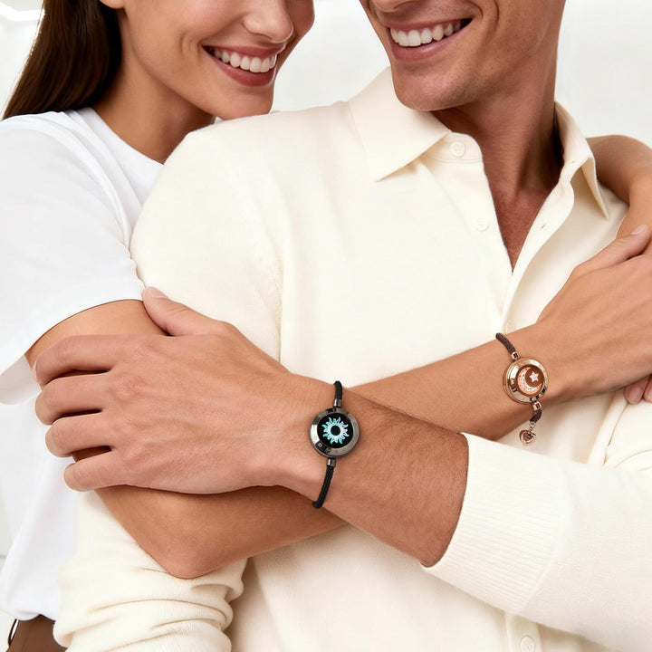 TOTWOO Pärchen Armband Paar Geschenke Partnerarmbänder mit Berührung Fernbeziehungsgeschenk für Lang