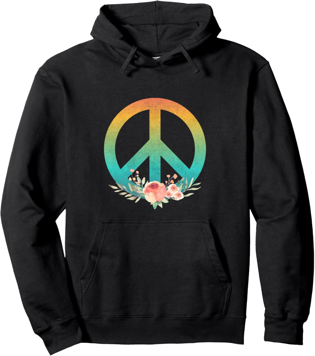 Make Peace Not War - Peace Logo mit Rose Pullover Hoodie