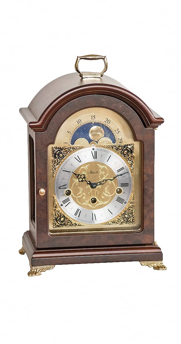 Hermle 23054-030340 Englische Stiluhr, Nussbaum Braun 33cm x 22cm x 15,5cm