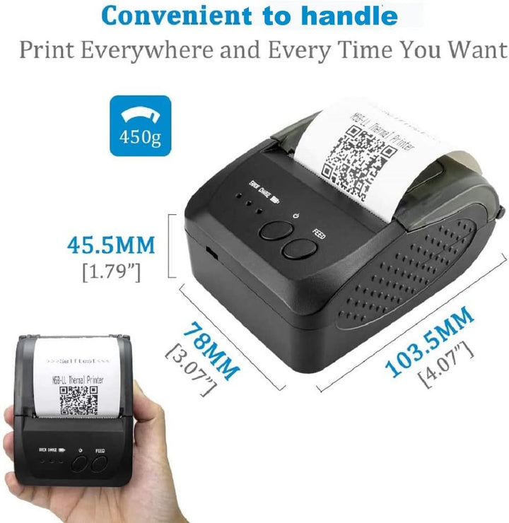 NETUM Kabelloser Bluetooth-Belegungs-Thermodrucker (DE), tragbarer persönlicher Rechnungsdrucker, 58