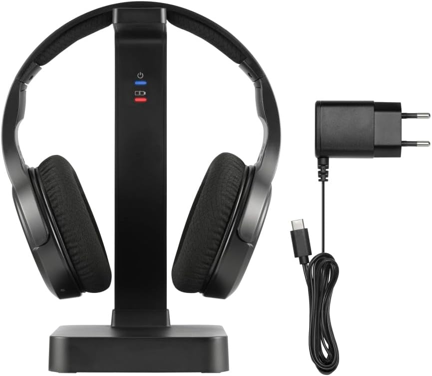 Hama Funkkopfhörer für TV, 2,4 GHz (kabelloser Kopfhörer für fernsehen ohne Audioverzögerung, 16 h S