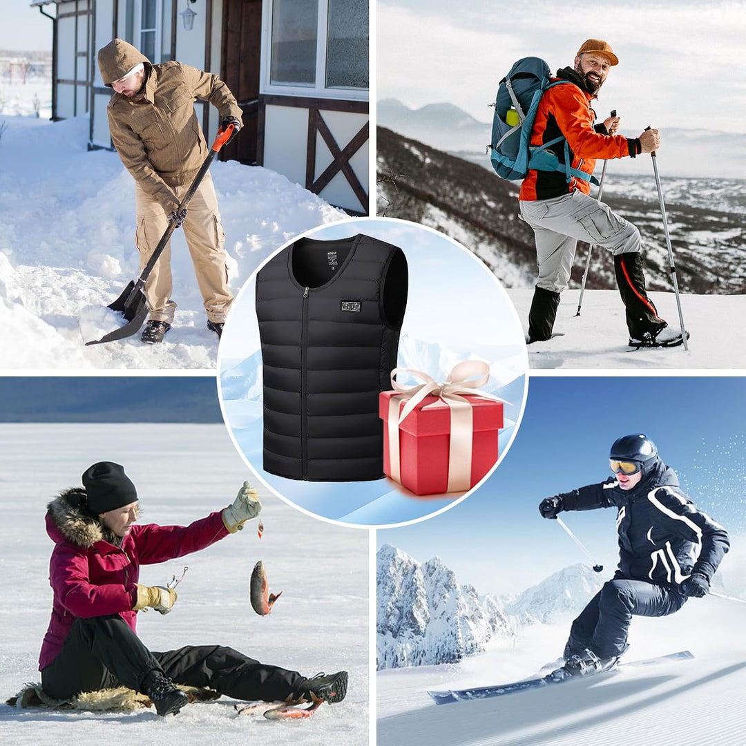 Mincoo Beheizbare Weste Damen Herren, Powerbank USB Wärmeweste Mit Akku 5V 10000 mAh, Winter Heizjac