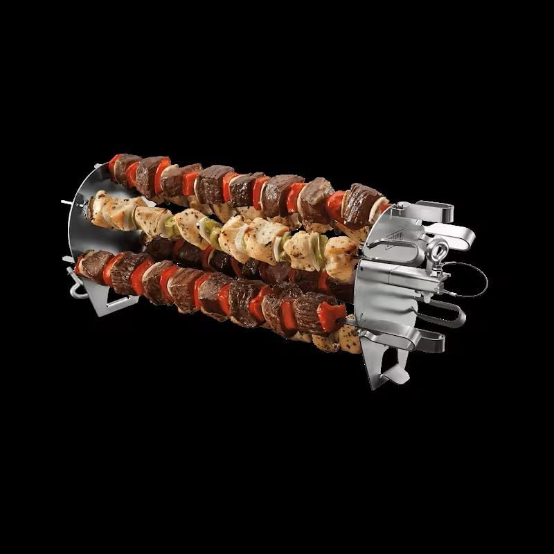 Weber Crafted Spiesse-Set für Rotisseries - Halterung mit 6 Spiessen aus Edelstahl, spülmaschinenfes