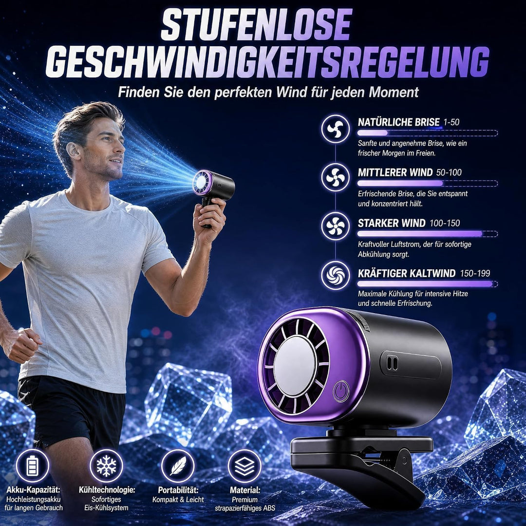 Auto Ventilator, Auto Klimaanlage, Auto Clip on Klimaanlage Ventilator mit LED Display, Halbkühlungs
