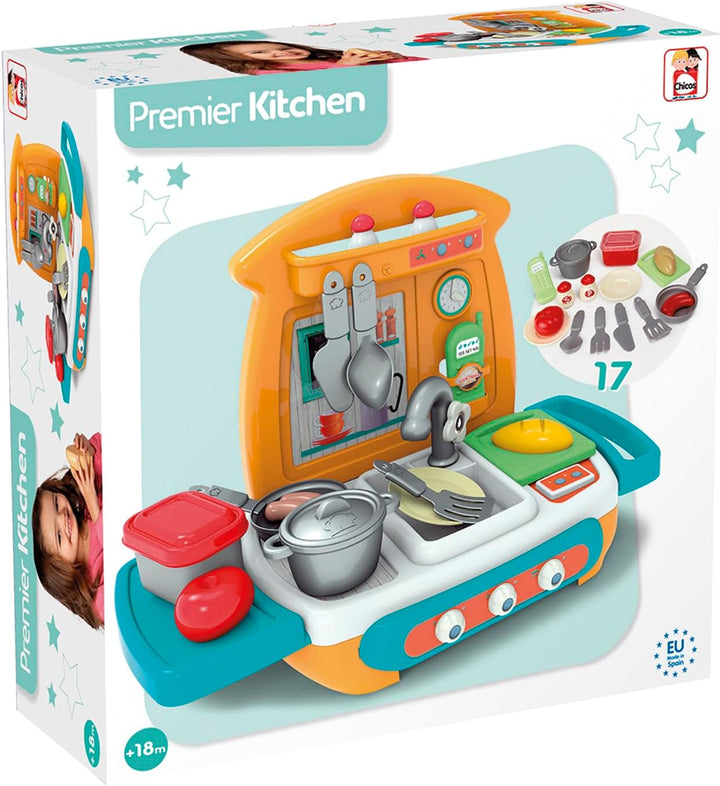 Chicos - My First Kinderküche | inkl. 15 Zubehörteile wie Töpfe, Besteck, Obst und Pfanne | Empfohle