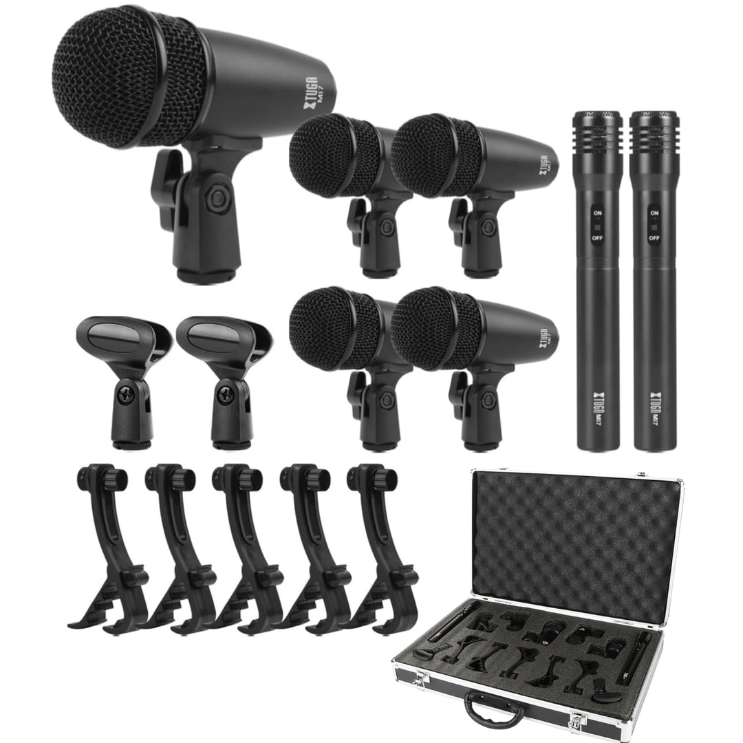 XTUGA MI7 Dynamisches Schlagzeug-Mikrofon-Set (Vollmetall) – Kick-Bass, Tom/Snare &amp; Becken Mikrofon-