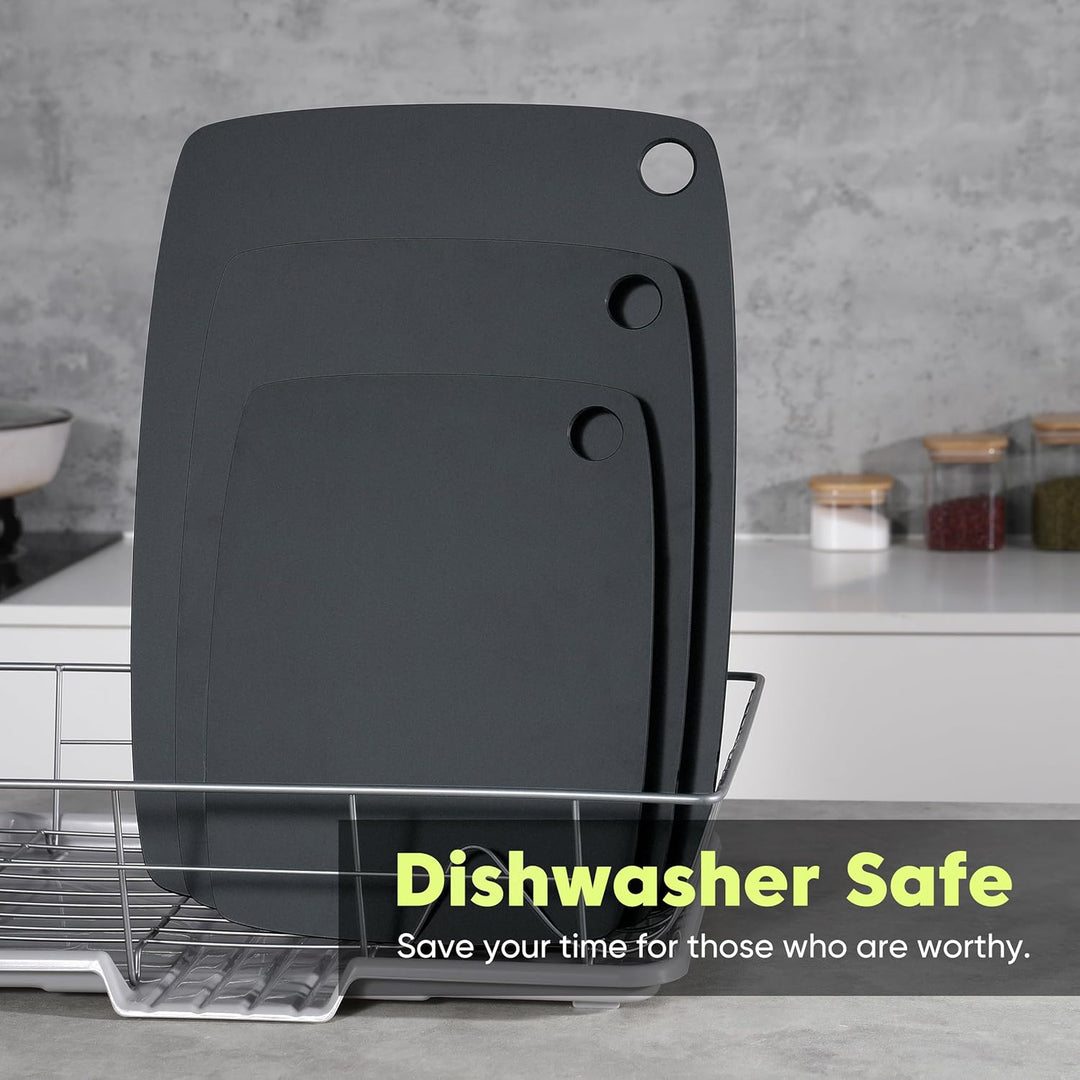 BESTCOOK Schneidebretter aus Holzfaser, 2er-Set, Spülmaschinenfest, Hohe Dichte, Antiporös, BPA-frei