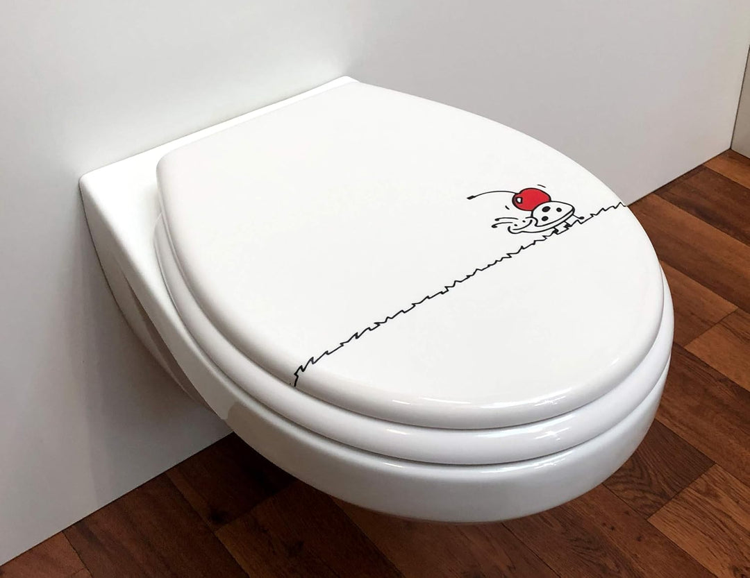 ADOB Klodeckel mit Motiv (Käfer) – WC Sitz Absenkautomatik – Toilettendeckel abnehmbar – Hochwertige