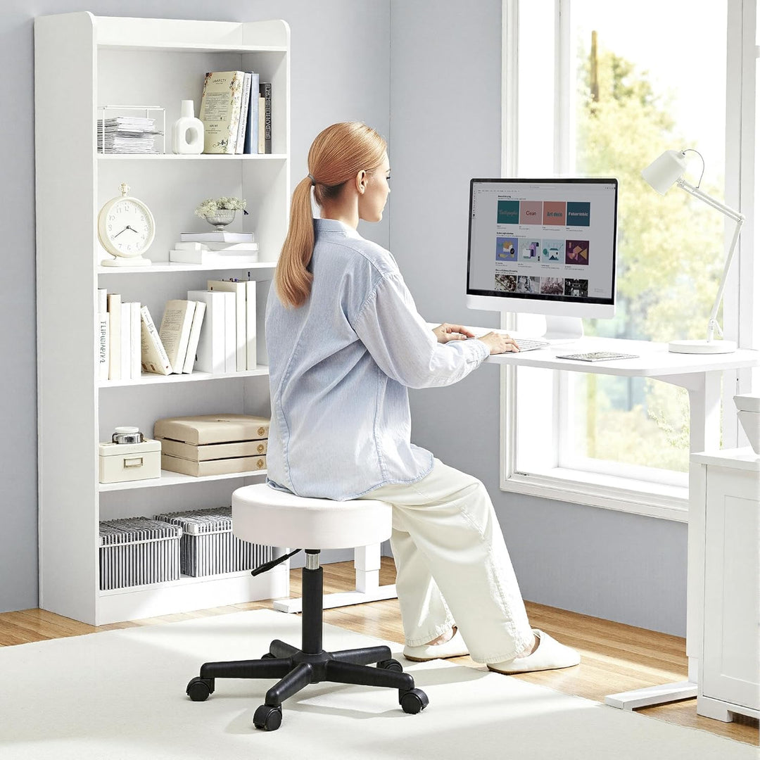Yaheetech Rollhocker höhenverstellbar,Arbeitshocker Bürohocker 360° drehbar mit Rollen,Hocker Drehho