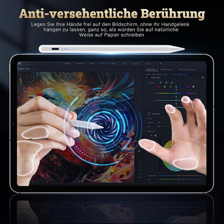 BAZO Stift für iPad Apple - 2018-2024 Pencil 2. Generation mit Schnellladeleistung Palm Rejection un