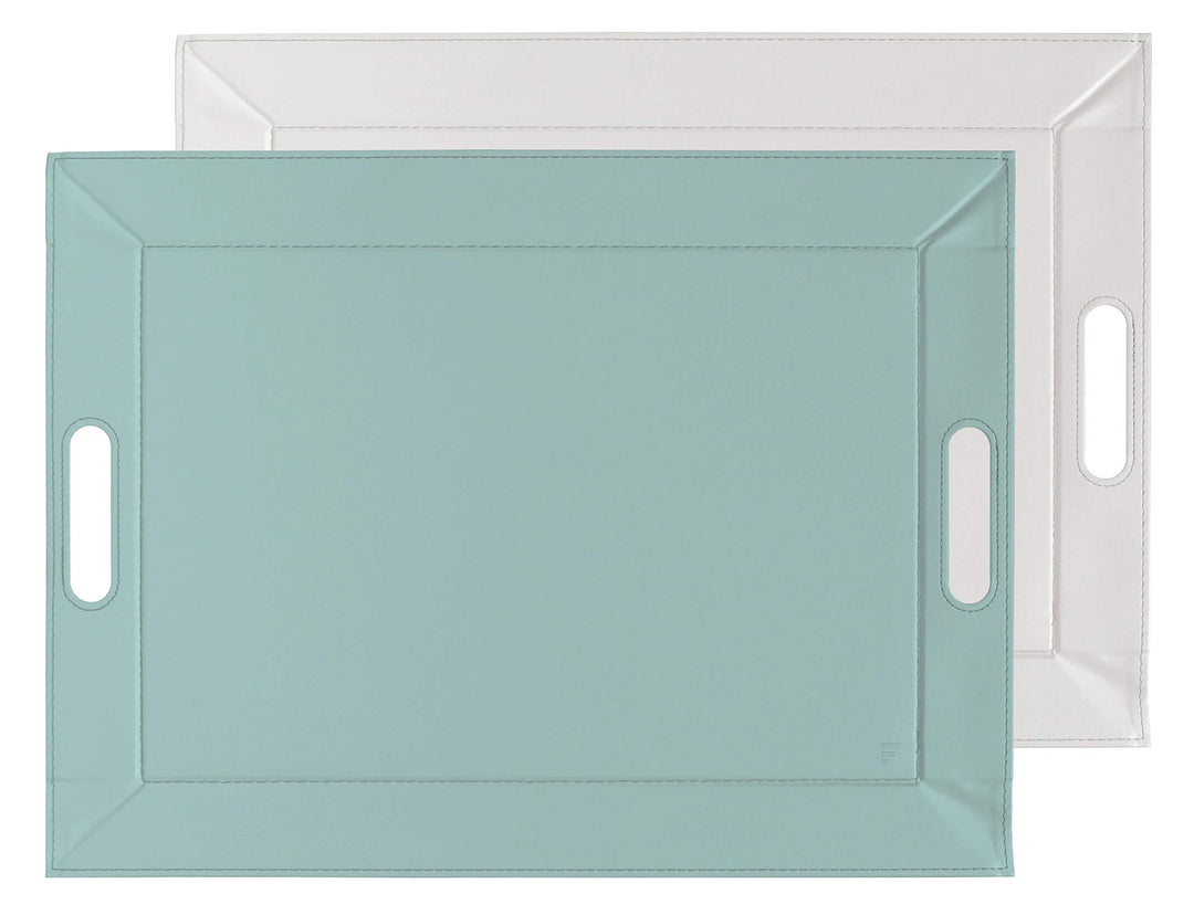 FREEFORM DUO - 2in1 wendbares Tablett & Tischset, mint/grau, Kunstleder, Masse: 55 x 41 cm Mint/Grau