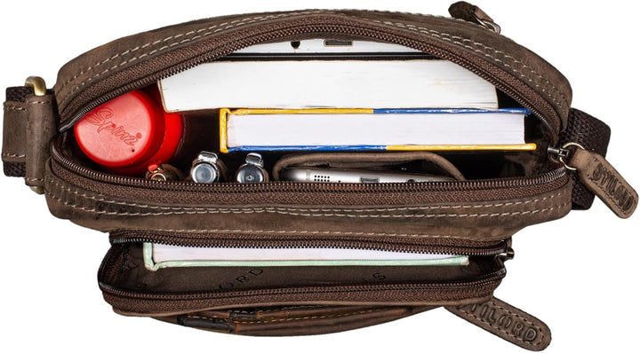 STILORD 'Jamie' Herren Ledertasche - Perfekt für Reisen & Alltag - Kleine Vintage Messenger Bag für