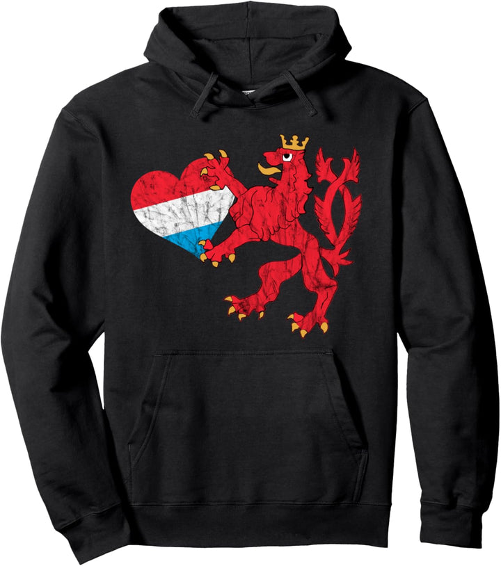 Luxemburger Wappen Von Luxemburg Herz Roter Löwe Pullover Hoodie