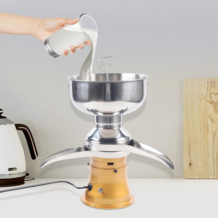 WOLEGM Milchzentrifuge Elektrisch, Elektrischer Milchabscheider Einstellbare Konsistenz 11000 r/min