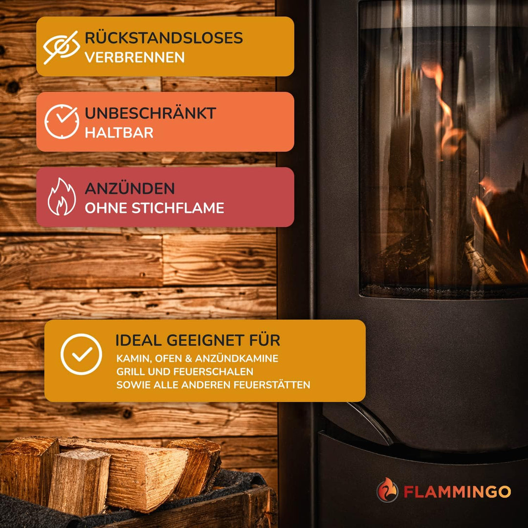 FLAMMINGO 5 kg Kamin-Anzünder und Grill-Anzünder (Ofen-anzünder, Anzündwolle, Anzündhilfe) aus Holzw