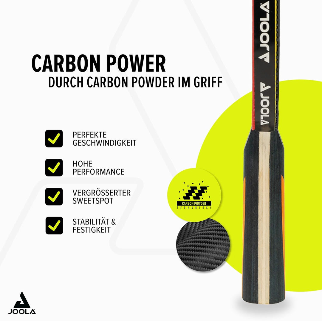 JOOLA Tischtennisschläger CARBON CONTROL für fortgeschrittene Spieler, Tischtennisset CARBON SPEED,