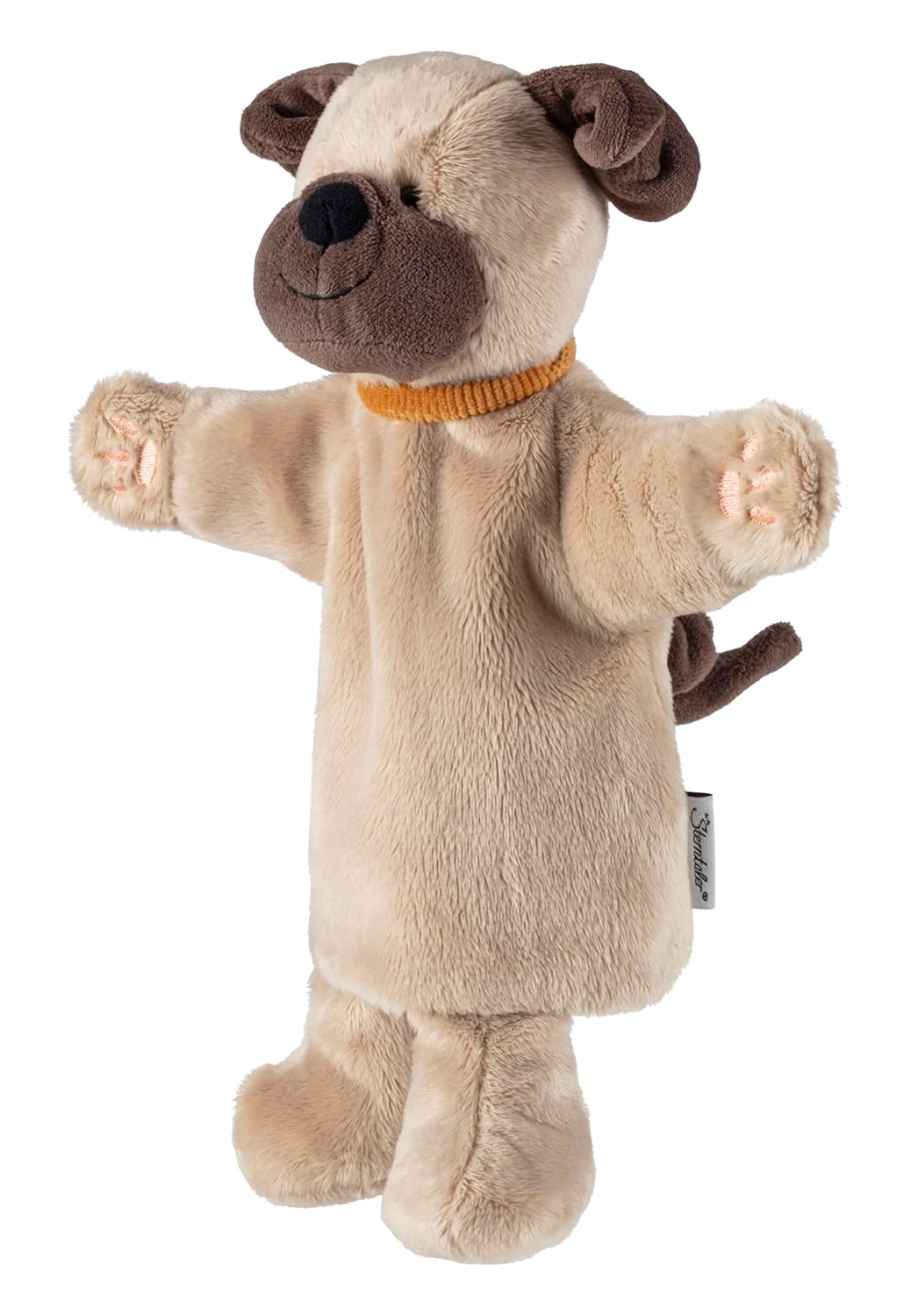 Handpuppe Hund, weiches Spielzeug für Kasperle Theater, zum Geschichten erzählen und erstes Rollensp