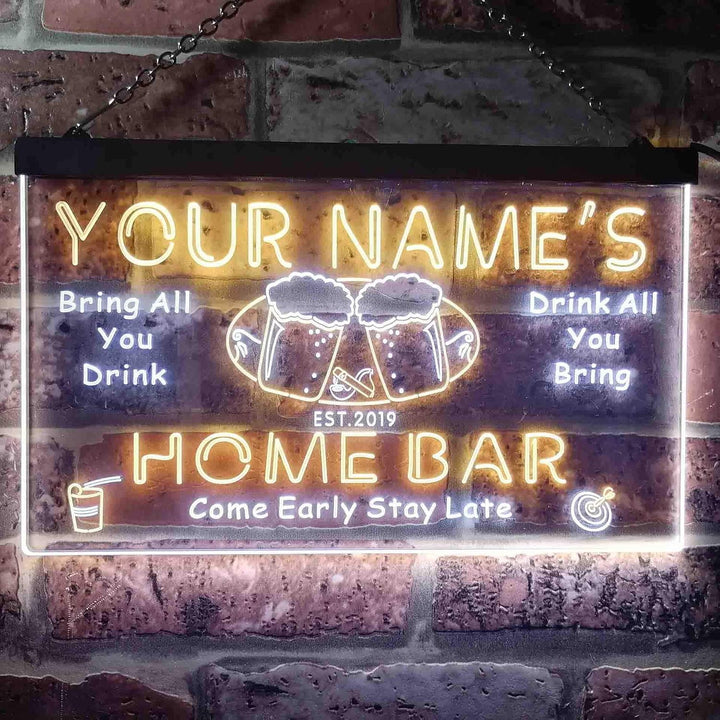 Personalized Your Name Est Year Theme Home Bar Beer Dual Color LED Barlicht Neonlicht Lichtwerbung N