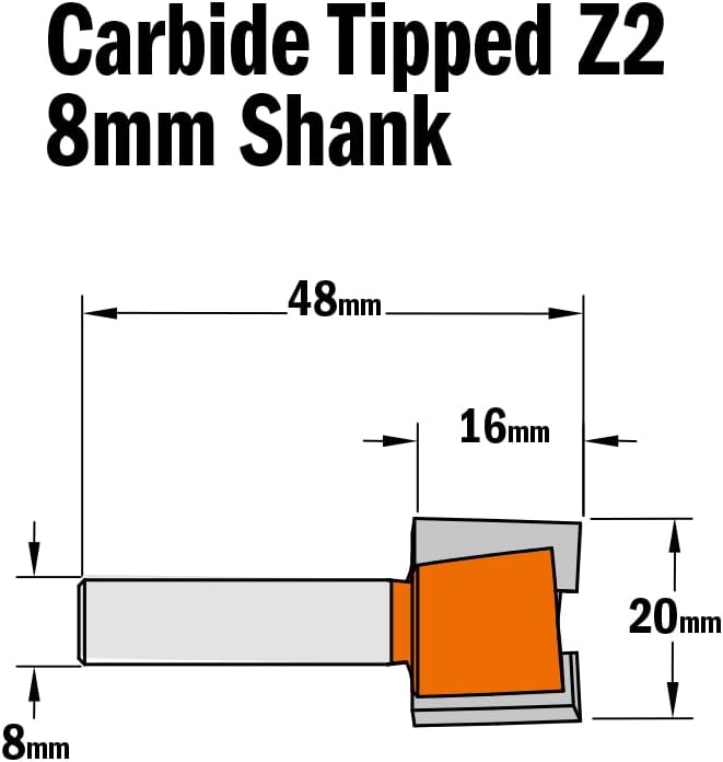 CMT Orange Tools 901.200.11 – Erdbeere für Nutfräser HM S 8 D 20 x 16