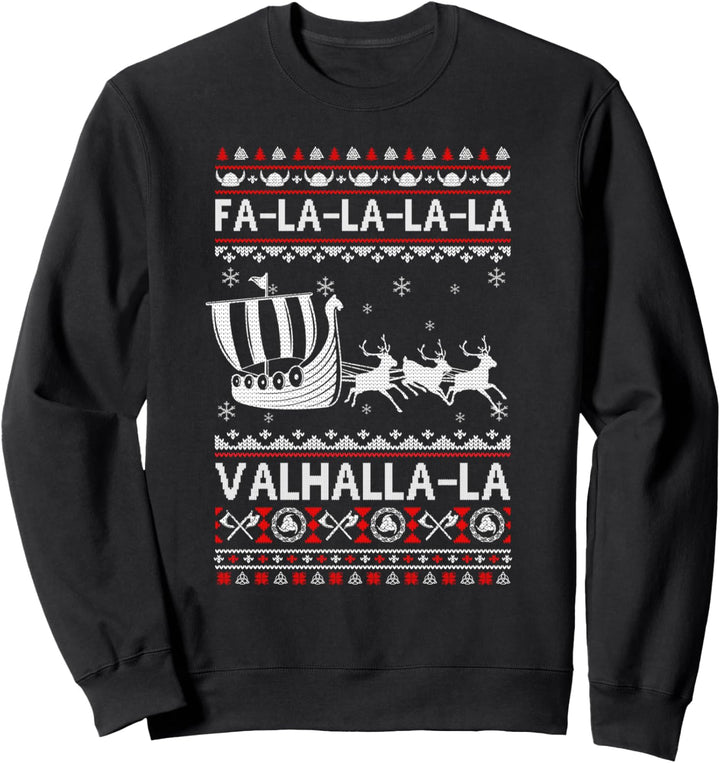 Fa La La Valhalla Wikingerschiff Hässlich Weihnachten Xmas Sweatshirt
