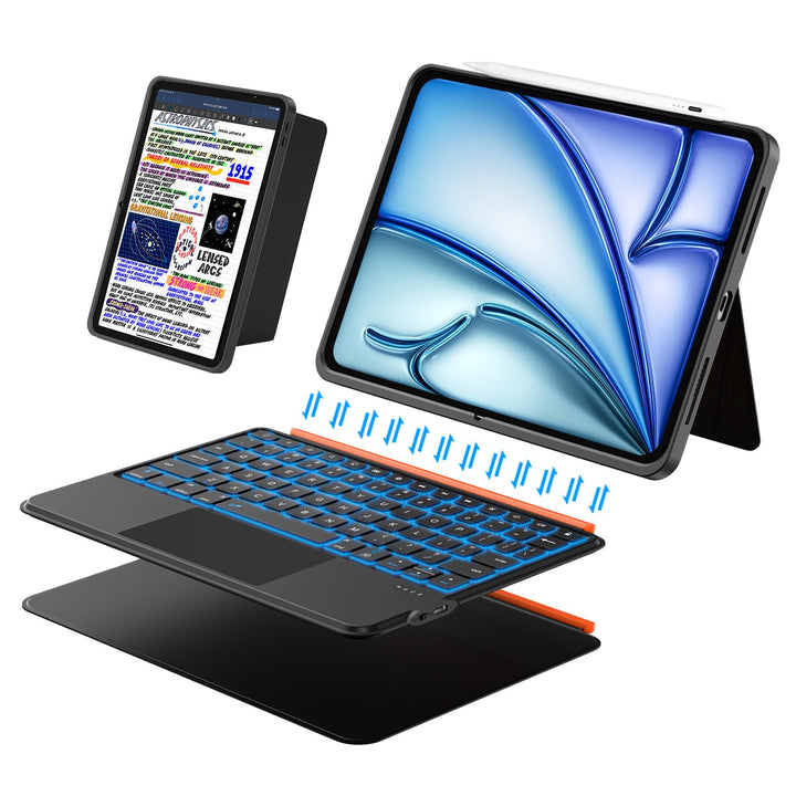 Tastatur Hülle für iPad Air 11 Zoll (M4 M3 M2 2026 2025 2024), Pro 11, iPad A16 11/10, Magnetische A