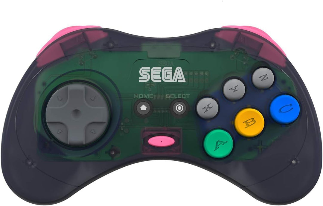 Retro-Bit Official SEGA Saturn 2.4Ghz Wireless Arcade Pad for MEGA DRIVE MINI CONSOLE, Sega Mega Dri