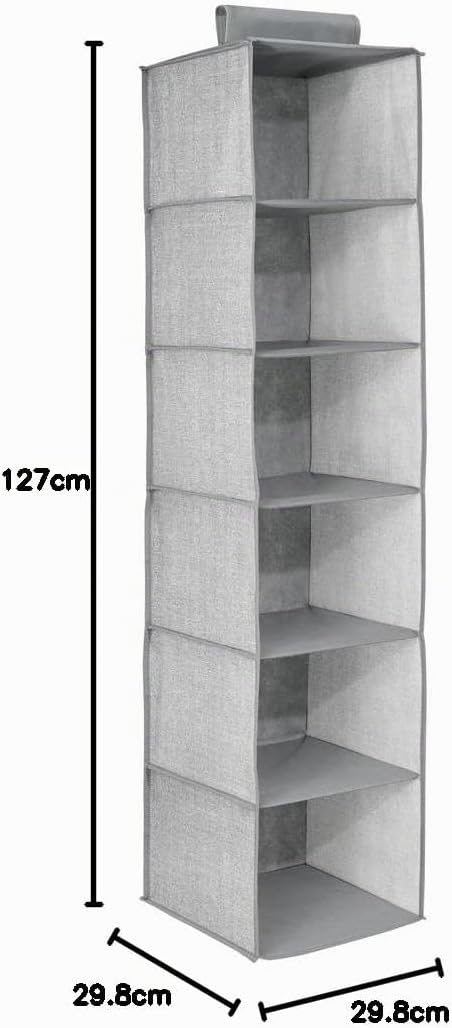 mDesign hängender Stoffschrank - der ideale Hängeschrank aus Stoff mit 6 Regalen - perfekte Hängeauf