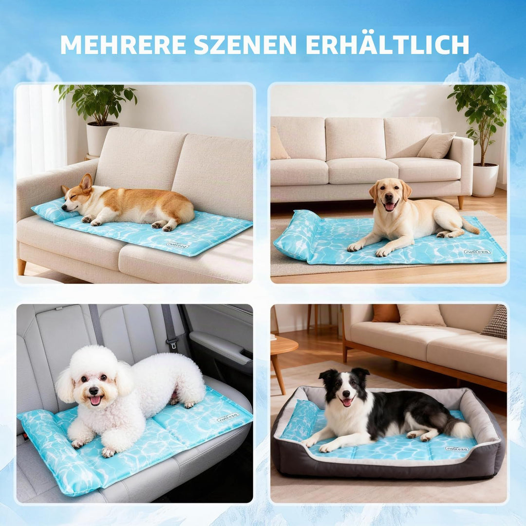 Nobleza Kühlmatte Hund und Katze, Kühlmatte für Hunde und Katzen, Design mit 6cm Zusätzlichem Halski